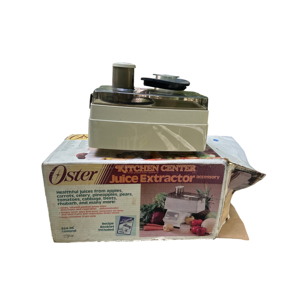 Oster Kitchen Center Juice Extractor Accessory Almond 364-06 Vintage with Box